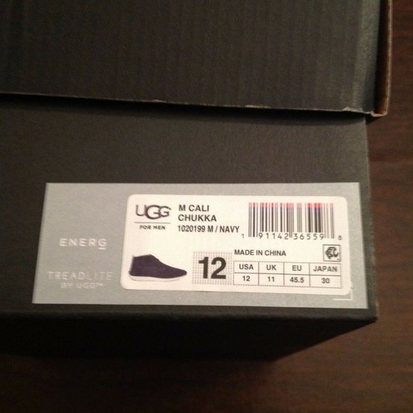 UGG Men's Cali Navy Suede Chukka Boots 12M - New in Box - Picture 7 of 8